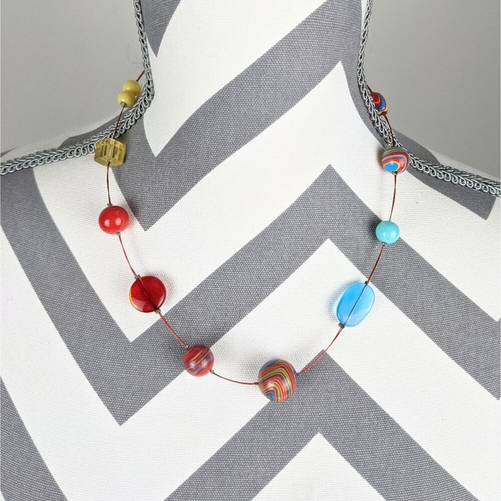 Glass bead multicolor necklace
